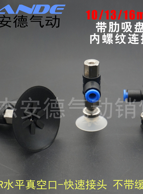 气动元件水平真空口接管吸盘ZPR10/13/16CN/CS-04/06-B4/B5