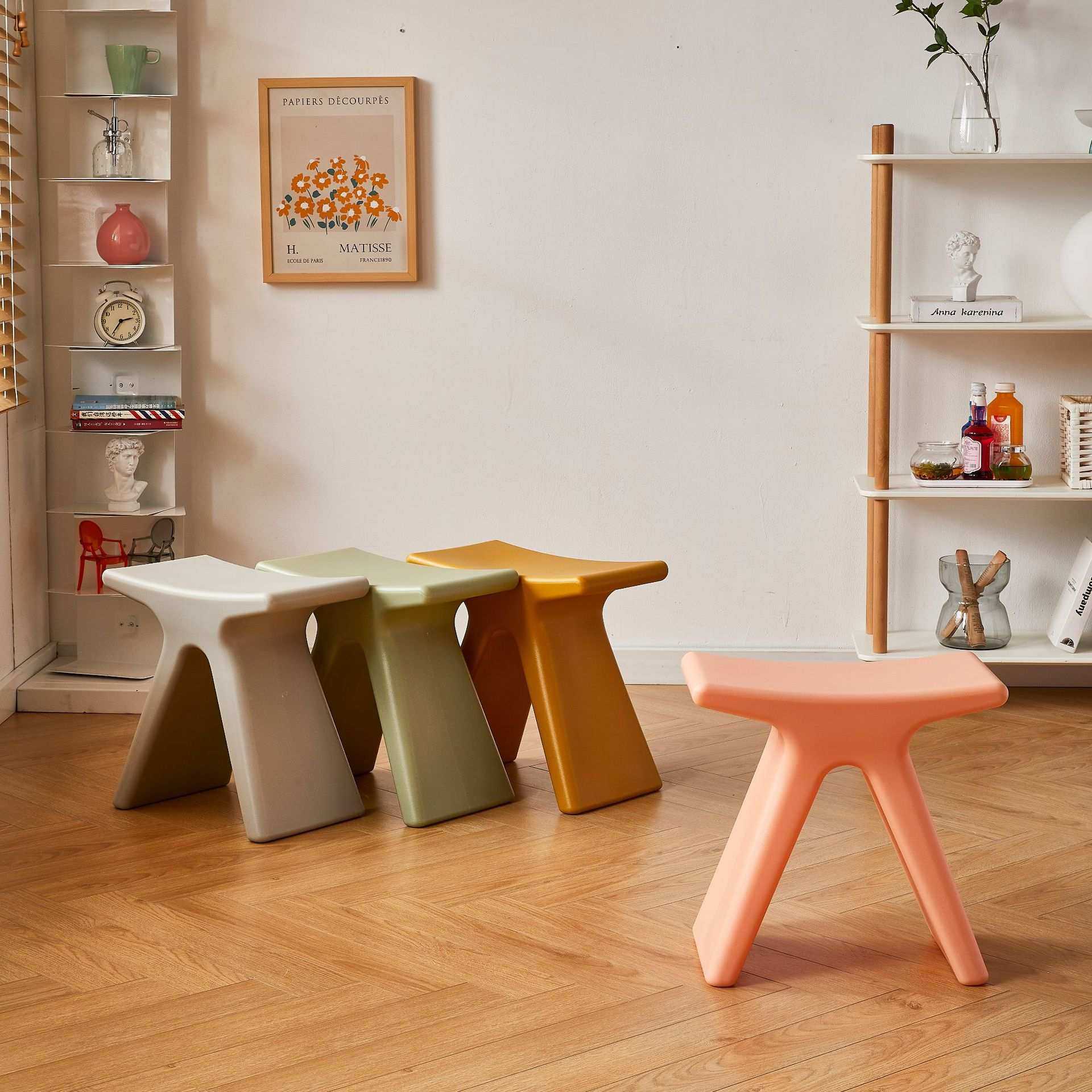 北欧创意现代简约换鞋板凳脚凳圆凳时尚加厚塑料小凳子矮凳家用,3C数码配件,摄像机配件,淘宝优惠券,粉丝福利购,淘宝优惠卷