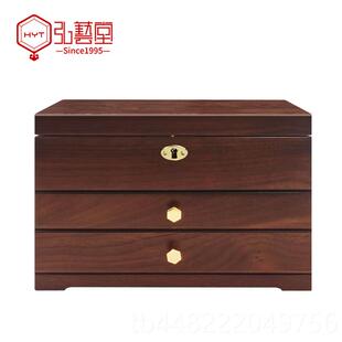 正品实首盒子20木25年款带锁黄金珠宝箱手饰新首饰收纳盒高档精饰