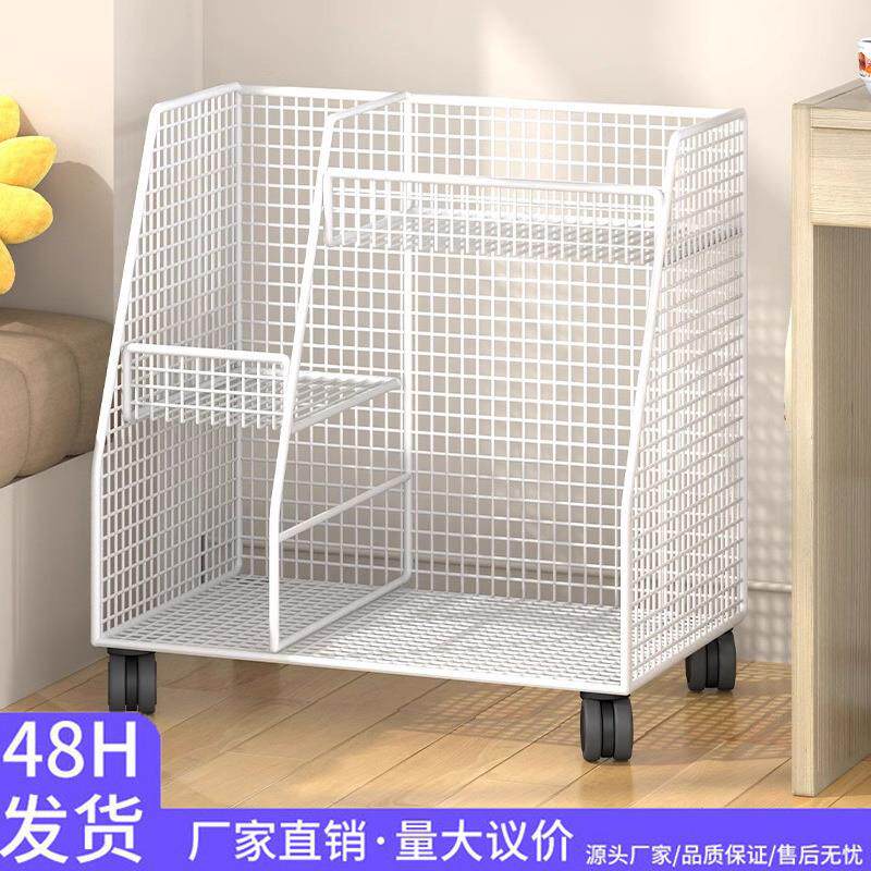 书桌旁书架儿童落地可移动带轮简易书柜书桌边缝收纳绘本整理架子