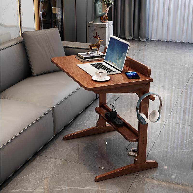全实木床边桌可移动家用电脑桌床上沙发办公桌卧室学生简易小书桌