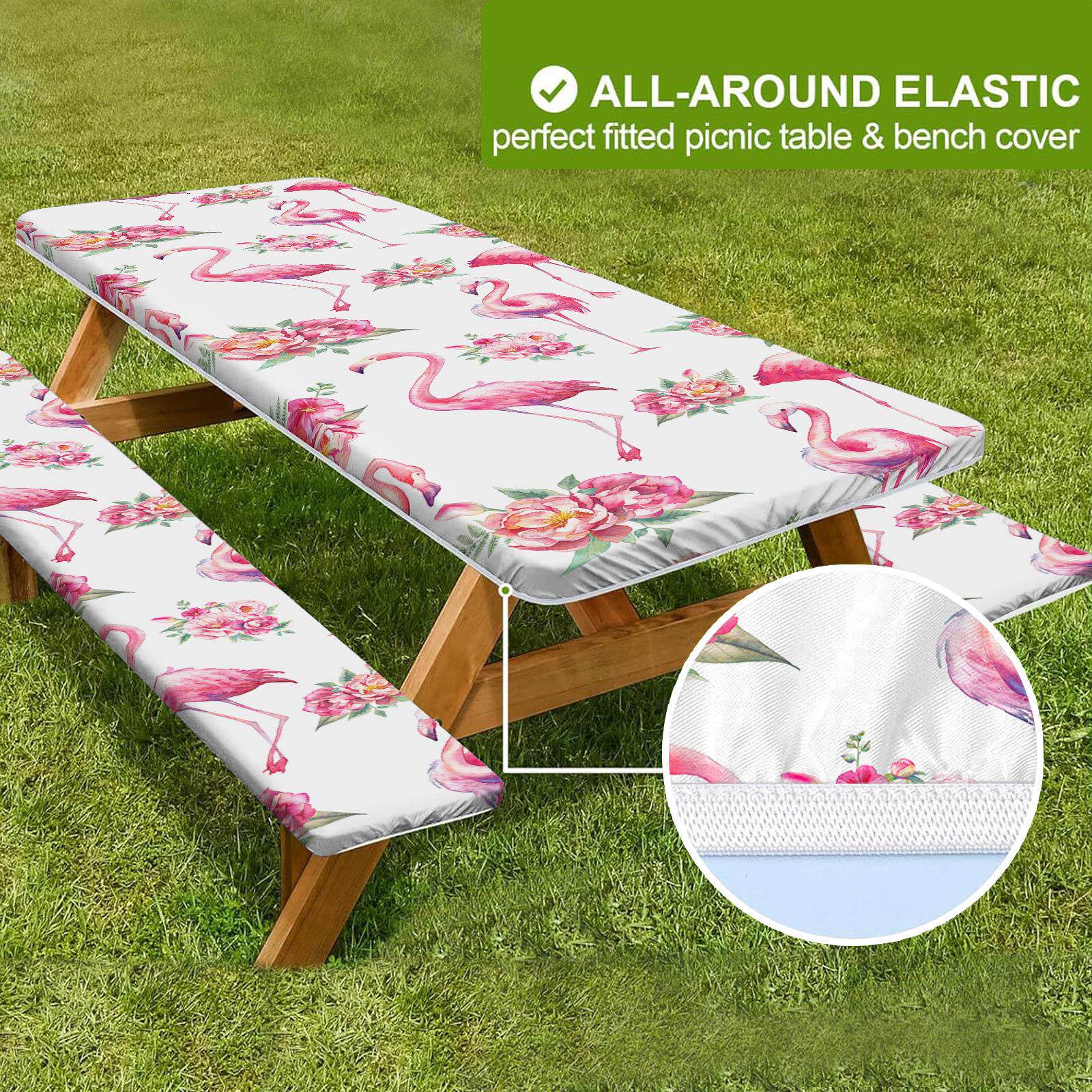 户外桌椅防脏三层套野餐露营桌椅罩桌椅装饰套来图可定火烈鸟系列