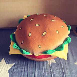 正品仿大号汉堡抱枕沙发宿舍创睡意真靠垫童陪玩偶男女友搞怪礼儿