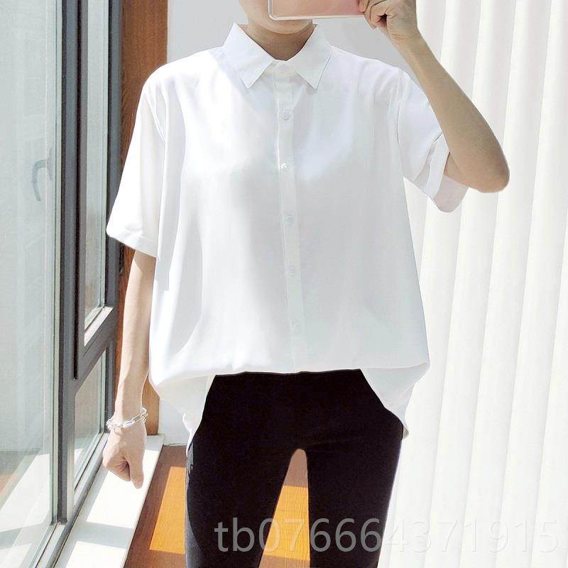 正品大尺码雪纺短袖m衫女胖m2衬00加斤夏肥加大宽松职业衬衫工作