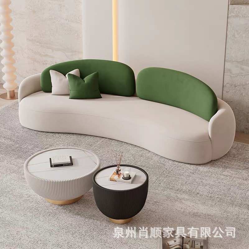 奶油风布艺沙发组合现代简约小户型客厅沙发酒店民宿轻奢成套沙发