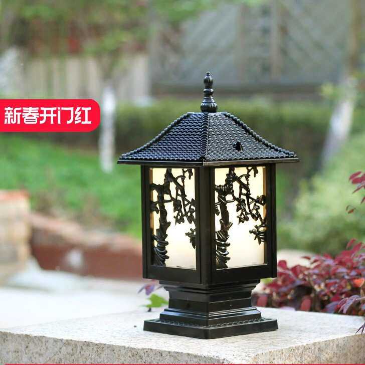 围墙灯柱子灯梅花竹子灯墙柱灯中式户外花园别墅外墙新农村院子灯
