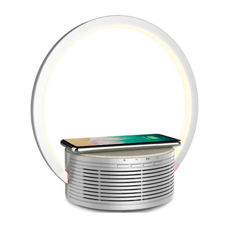 亚马逊新款 创意手机无线充电蓝牙音箱 卧室床头小夜灯 智能家居