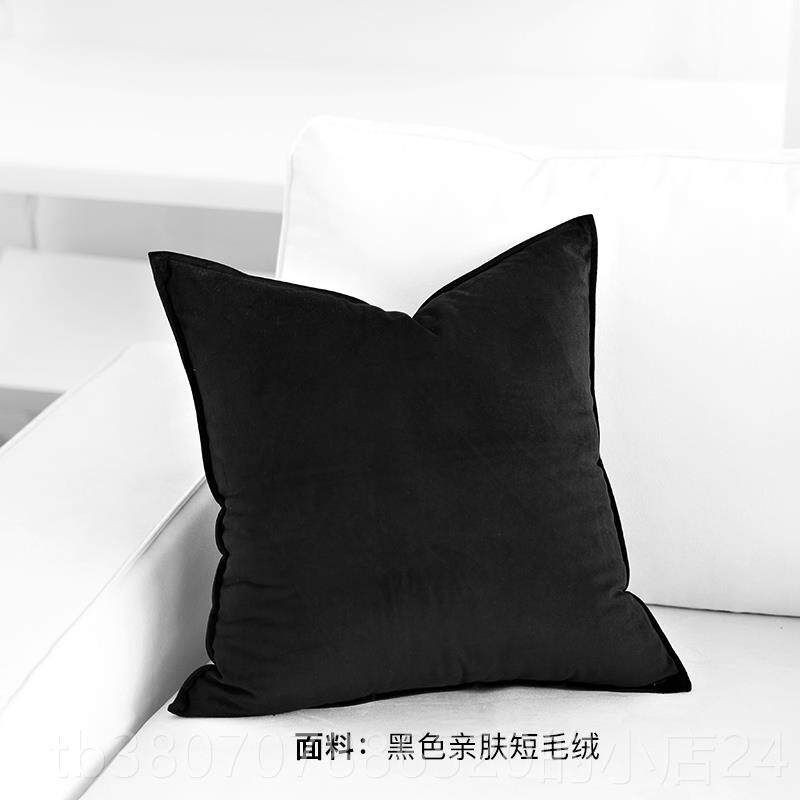 高档现代简轻斑奢设计师款灰发黑色沙客厅搭配马纹棕色约系抱枕靠