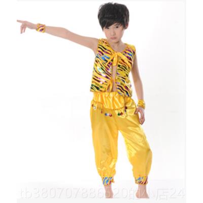 高档特价男装童汇印舞表演服儿童民族舞蹈演出服幼儿度大班男孩演图片