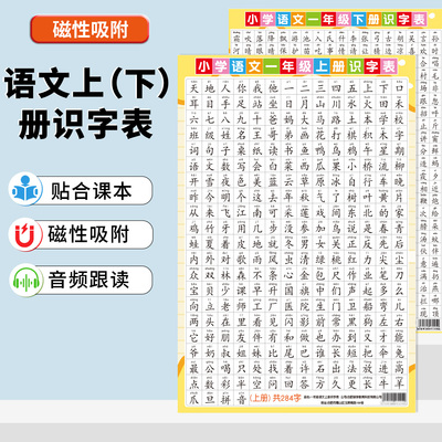 小学生儿童磁性识字启蒙挂图墙贴