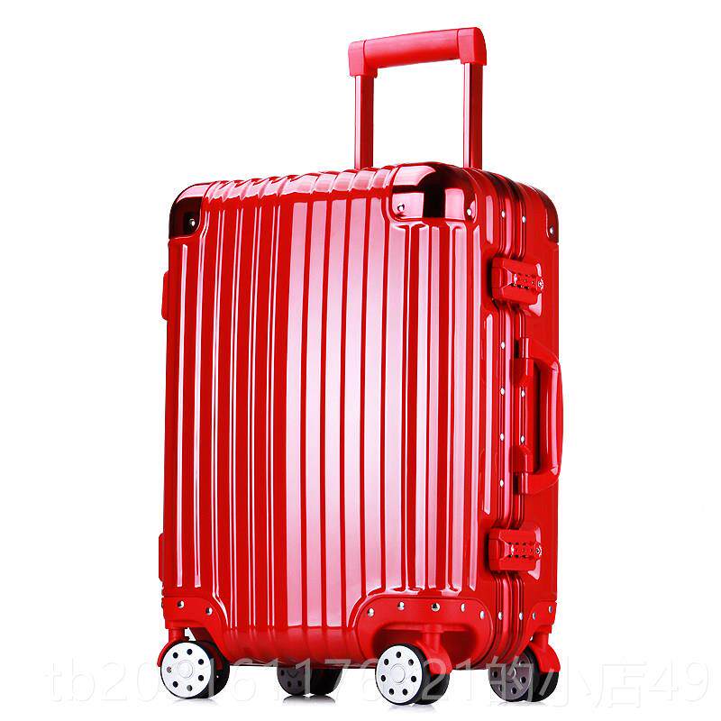 正品宋人大红色结箱婚铝框拉杆旅万向轮女行李箱男密行箱码箱硬箱