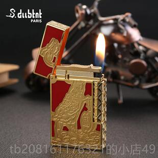 正品S.ubnt法国都特柏充气高档朗声打火机纯黄铜精td品羊24K镀金