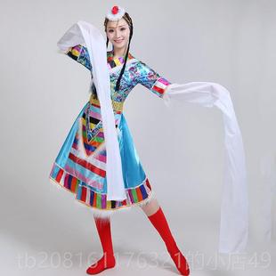 新款 少数民族表演服装 藏族蹈演出装 蒙古舞蹈族服装 舞藏 服女 正品