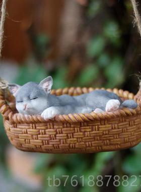 新款创意动物秋仿真兔观摆件花园景庭子院阳台窗台千装饰挂件生日