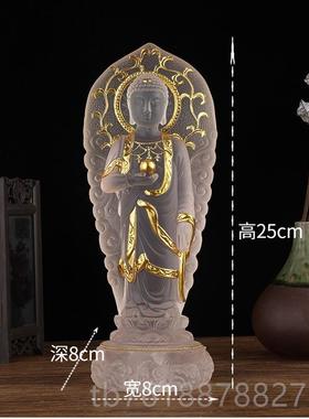 新款像装饰南弥阿陀佛玻璃三宝佛药师佛佛来如佛立禅入口装饰