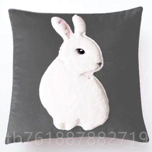 正品公主枕少女心兔子毛绒ins风抱亮片沙发抱枕套粉色垫靠靠床头