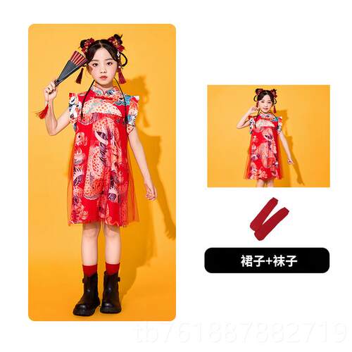 新款六一儿表童中出国风演服小学生啦啦队诗朗诵演歌服幼儿园合唱