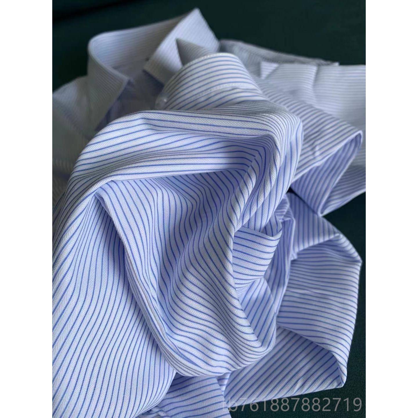 正品农村商业银行女衬衫蓝竖白条纹长袖险V领信用社工作保职业服