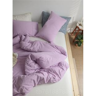 新款蜜纯瓜四绿天 柔软竺棉针织棉全棉件套棉简约纯色三件套被套