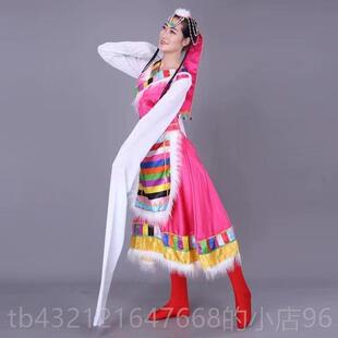 藏舞族服饰服藏族水袖 高档女装 演出蹈服装 秧歌服舞台装 舞蹈 民族装