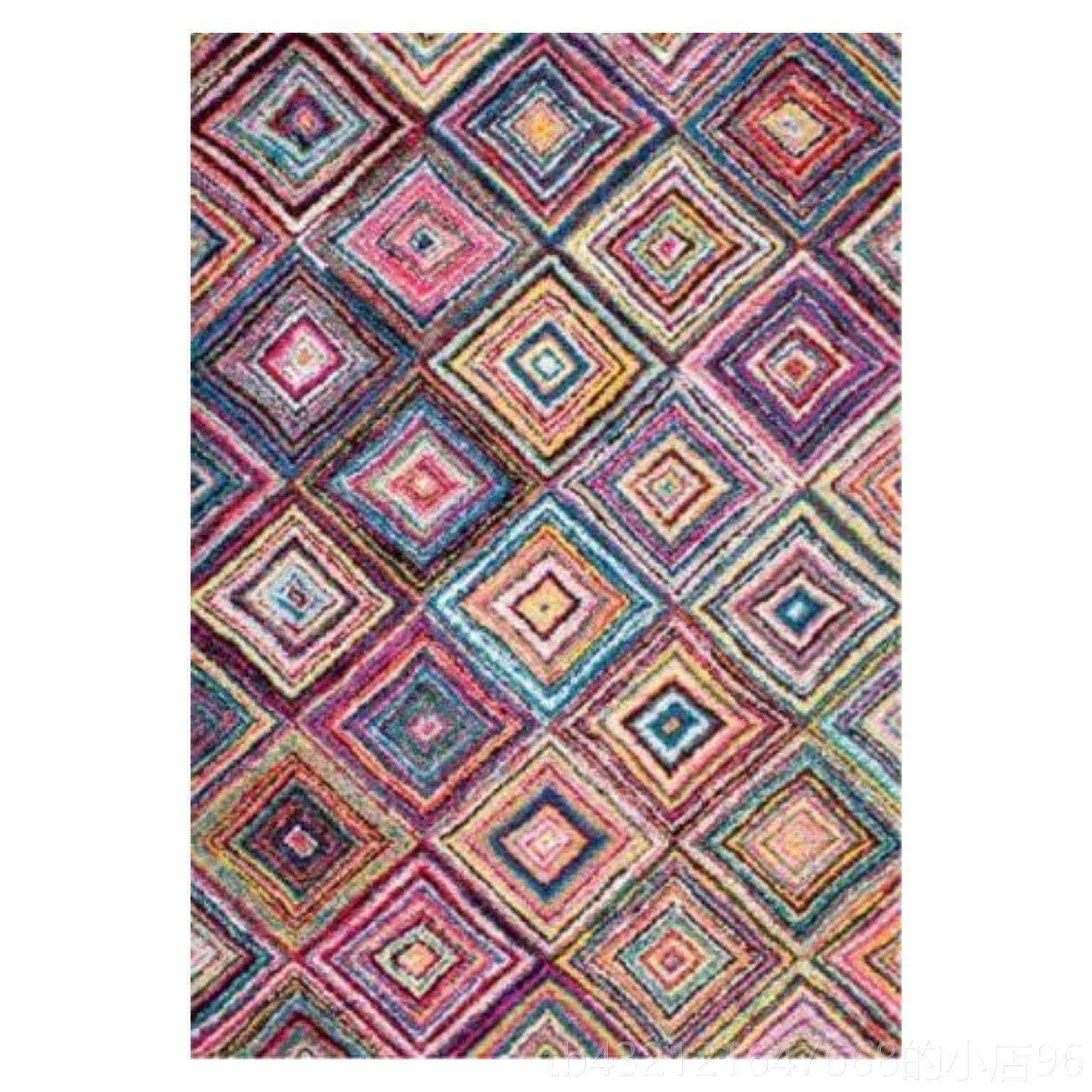 高档加厚族边仿羊绒地毯美式轻奢客厅卧室北复欧古家用地垫波斯床