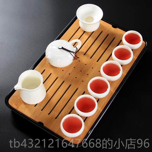 高档白盖碗 功夫茶具瓷套装家用中式简约陶瓷礼品羊脂玉白瓷茶杯