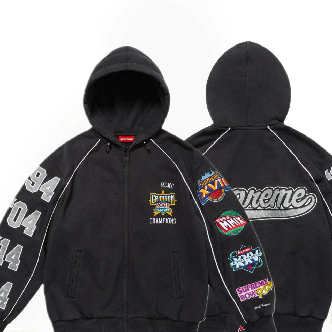 thumbnail for HOODED SWEATSHIRTS Trendy heavy embroidery loose hooded sweatshirt fall and winter fleece thickened hoodie