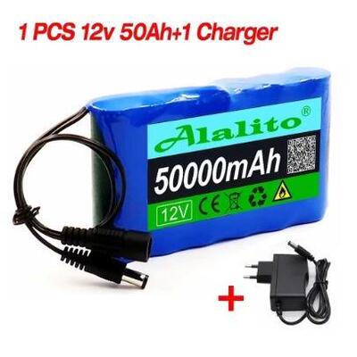 新型便携式超12V 50000mAh可充电锂离子电池容量DC 12.6 V 30ah闭