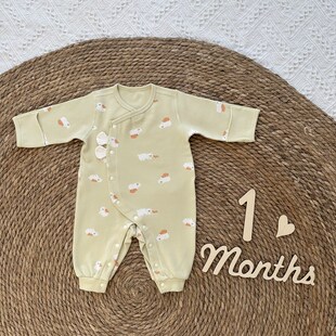 为了许多汉堡包新生婴儿连身衣服初生宝宝秋冬季爬服长袖满月哈衣