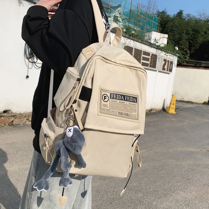 书包女大学生韩版初中生高中生酷森系日系双肩包男简约大容量背包