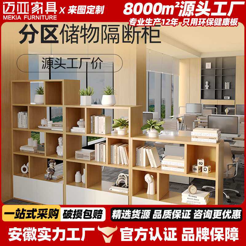 办公室透明文件柜门双面书柜资料柜矮柜储物柜现代简约大柜子书架