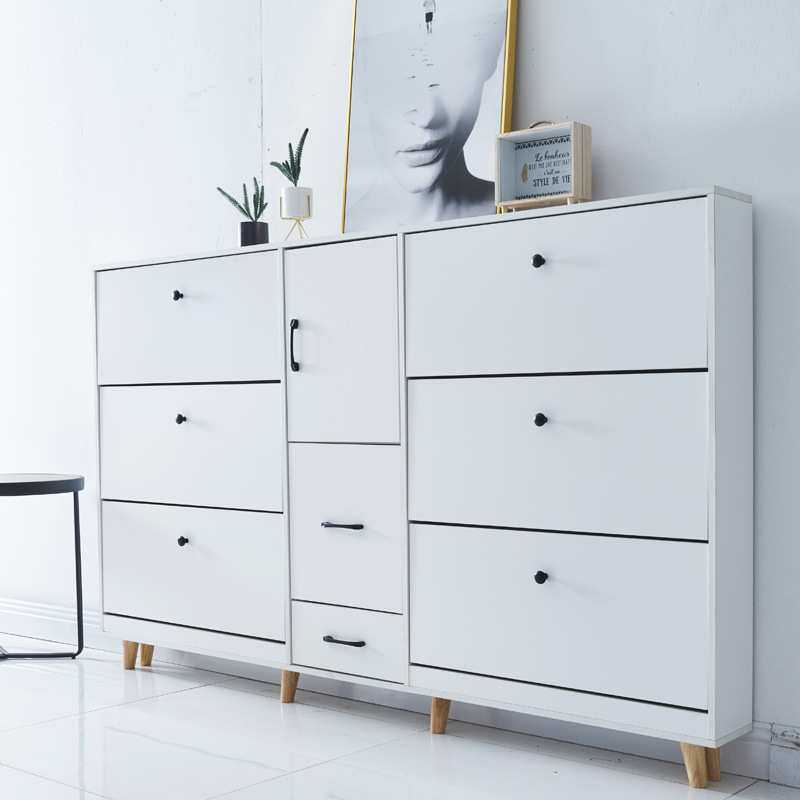 现代简约cm薄鞋柜家用门口大容量收纳储物奶油风柜支持改订尺寸