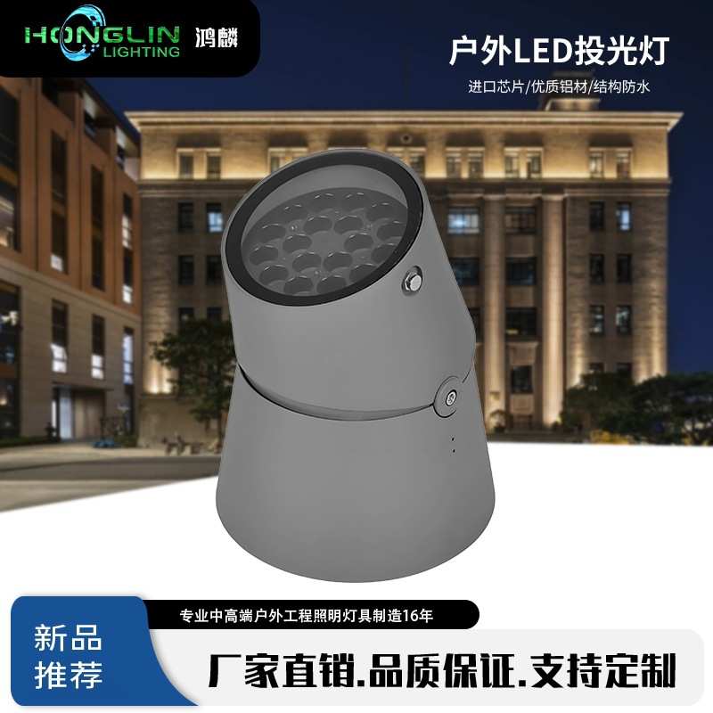 LED大型投光灯防水照明灯24W36W足功率投光灯户外建筑草坪投射