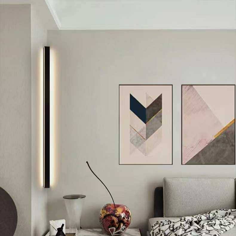 长条壁灯极简线条简约条形客厅墙角卧室背景墙氛围灯110v燈床头灯