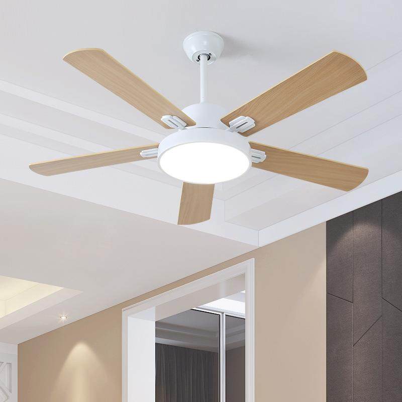 北欧吊扇灯现代简约带电风扇吊灯时尚餐厅灯具饭厅客厅遥控电扇灯