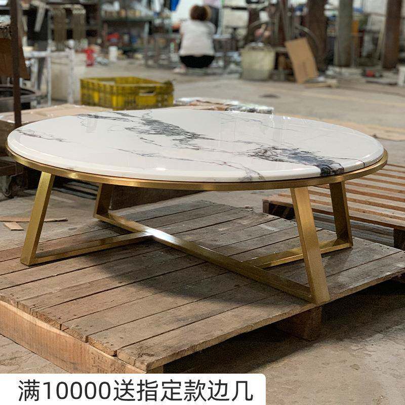 轻奢岩板高级茶几大理石客厅青花瓷茶桌现代简约小户型客厅茶几桌