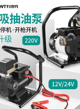 ll电动抽油泵12V24V220V伏自动启停柴油自吸大流量小型加油机设备