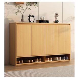 鞋柜家用门口入户玄关柜一体室内储物柜子2024新款爆款实木色鞋架