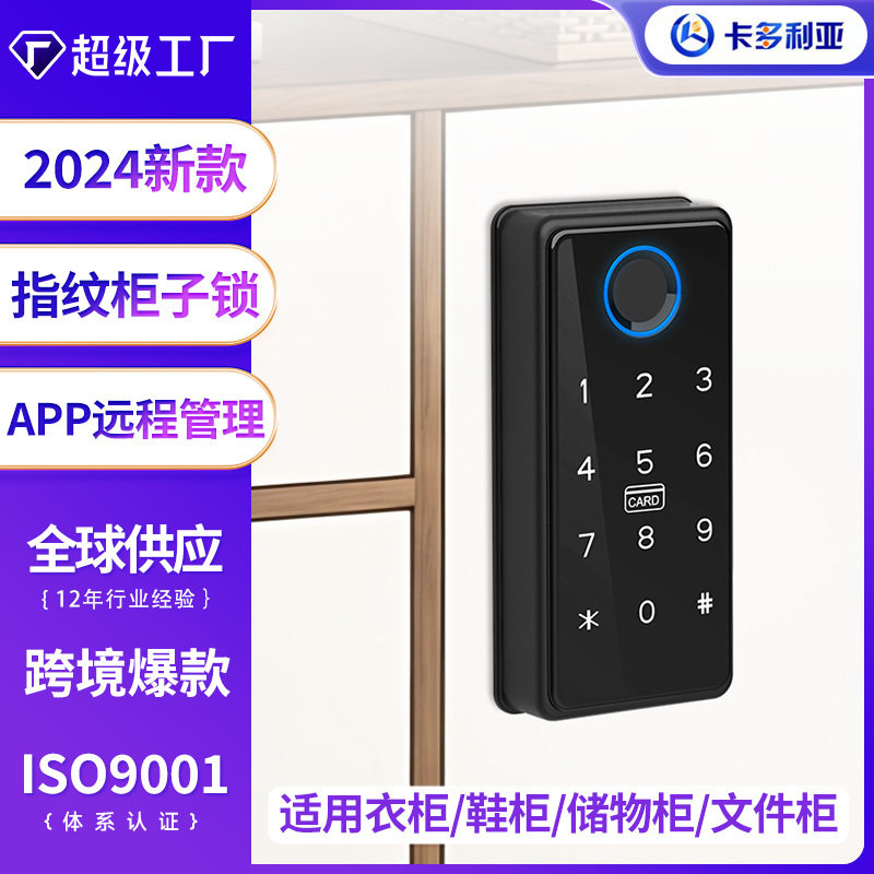 鞋柜指纹柜门锁储物柜桑拿锁抽屉指纹锁家用密码门办公室铁皮柜