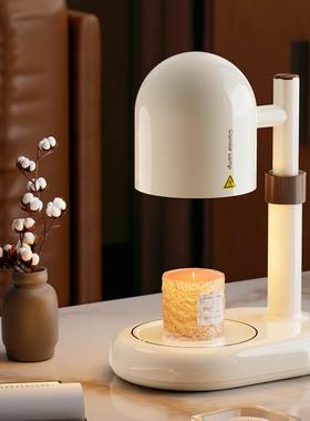 跨境复古新款奶油色融蜡灯金属桌灯无火无烟定时开关高度升降台灯