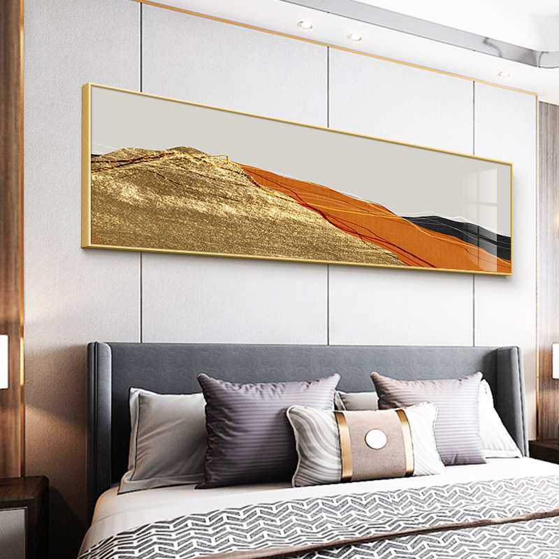 一整幅靠山画轻奢高端沙发后墙背景墙装饰画背靠金山大气客厅挂画