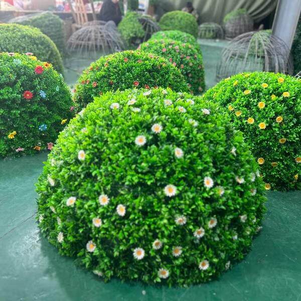 户外绿植井盖遮挡装饰品绿植球仿真金森女贞带花绿植装饰米兰球