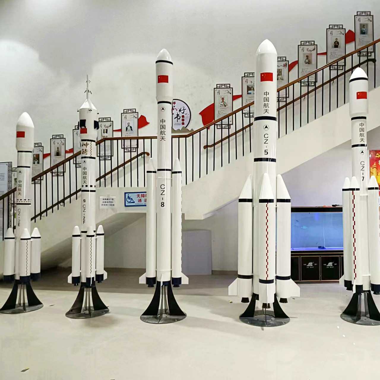 火星月球探测车橱窗火箭模型科普空间站神舟十三号空中吊饰玻璃钢