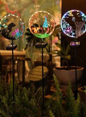 LED铁艺太阳能庭院动物氛围地插灯太阳能剪影庭院景观灯小院装饰