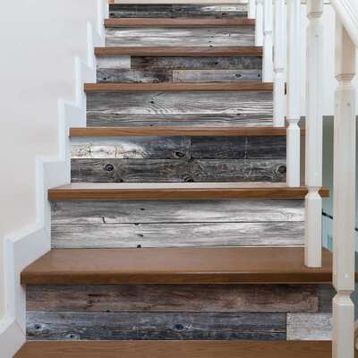 一键换新墙深色木纹墙贴纸楼梯踏面立面装饰改造多用途贴纸RS03