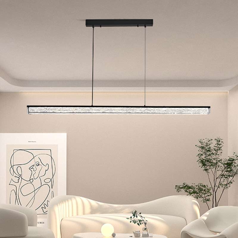 led吊灯铂晶树脂浪漫波纹简约现代风家用现代轻奢吊线灯客厅灯