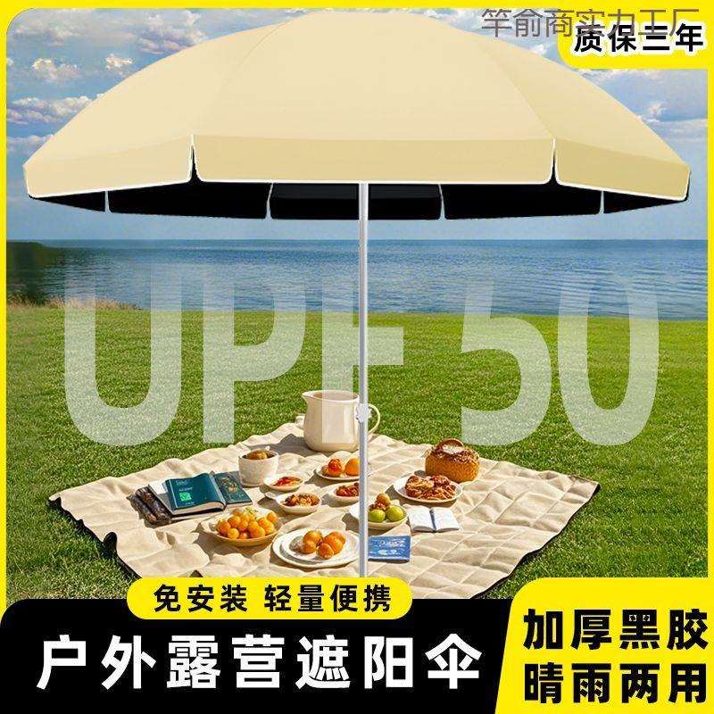 升级黑胶遮阳伞户外庭院伞商用摆地摊专用太阳伞防晒摆摊雨伞加厚