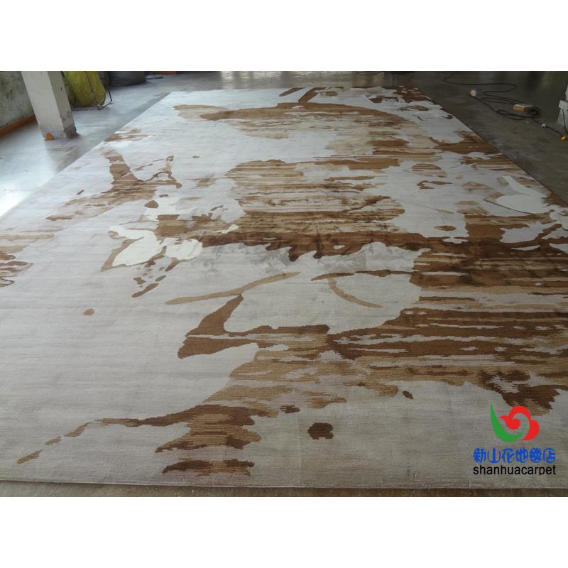 新中式抽象水墨画样板房客厅茶几沙发地毯大厅接待室贵宾室会议室