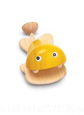 正品泰国进口lan启oys鱼响板 儿童P蒙音乐敲T击木制早教乐器玩具