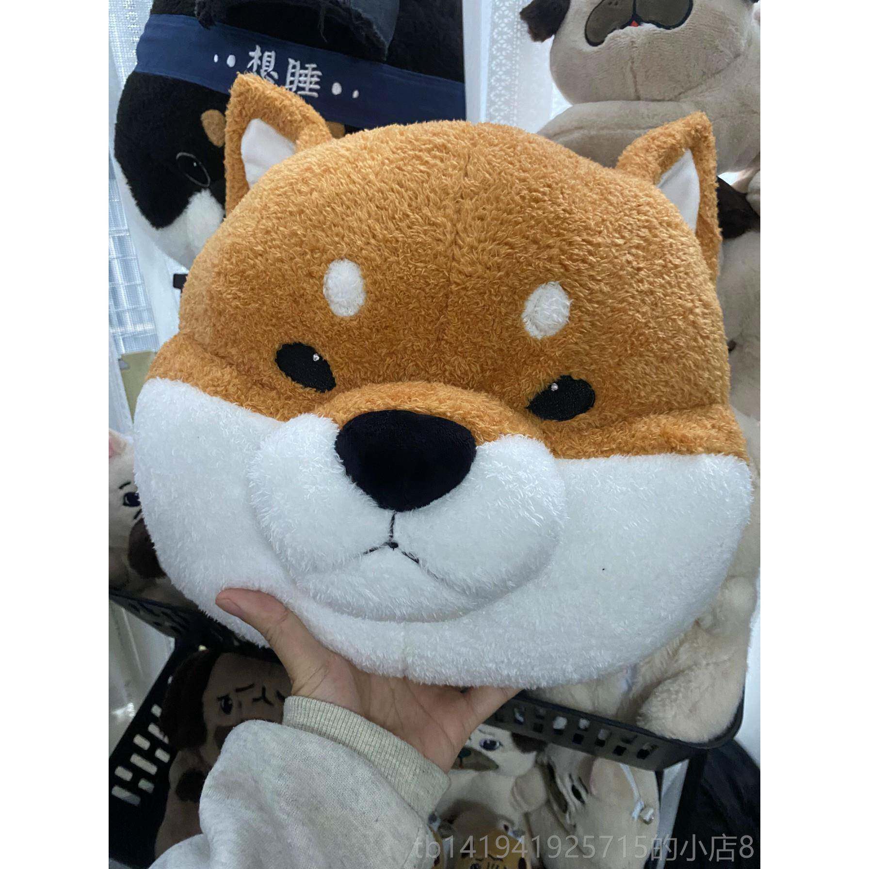 正品语罐原创武士头柴犬黑柴头巾玩系偶居抱枕日家摆件想抱抱宠物